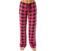 AMDOLE Pantalones casuales para mujer, pantalones de pijama estampados a cuadros, pantalones de cuerda elásticos, leggings para mujer, Rosa., M
