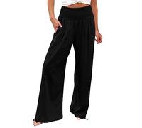 AMDOLE Pantalones cómodos cómodos para mujer Pantalones para mujer Puntos de vista para Pantalones cortos Pantalones cortos Mujer Negro, Negro , S