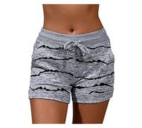 AMDOLE Pantalones cortos suaves y cómodos para mujer, ropa deportiva con cordón y bolsillos, pantalones de yoga suaves y sueltos para mujer, gris, M