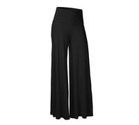 AMDOLE Pantalones de chándal anchos para mujer de color casual elástico cómodo pantalones tácticos para mujer, Negro , S