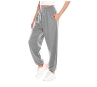AMDOLE Pantalones de chándal deportivos para mujer, pantalones de jogging, pantalones cortos para mujer, gris, L