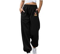 AMDOLE Pantalones de chándal inferiores para mujer, pantalones de jogger, entrenamiento, pantalones de yoga de cintura alta con bolsillos, pantalones cortos para mujer, l, S