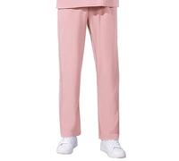 AMDOLE Pantalones de chándal para mujer, informales, elásticos, con pierna ancha, ligeros, cuidados, largos, adecuados para leggings largos de trabajo, pantalones elásticos, Rosa., L