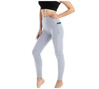 AMDOLE Pantalones de moda elásticos para mujer, pantalones de bolsillo alto, levantamiento de pantalones delgados, suéteres para yoga, fitness, equipo de yoga, leggings deportivos para mujer, Blanco