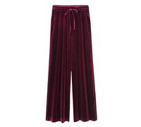 AMDOLE Pantalones de pierna ancha de cintura elástica para mujer, sueltos que adelgazan más tamaño gordo Mm cintura alta pantalones casuales pantalones de baloncesto de las señoras, rojo, 4XL