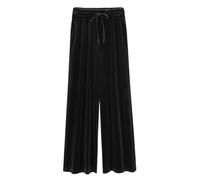 AMDOLE Pantalones de pierna ancha de cintura elástica para mujer, sueltos que adelgazan más tamaño gordo Mm cintura alta pantalones casuales pantalones de baloncesto de las señoras, Negro , M