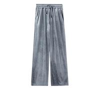 AMDOLE Pantalones de pierna ancha de cintura elástica para mujer, sueltos que adelgazan más tamaño gordo Mm cintura alta pantalones casuales pantalones de baloncesto de las señoras, gris, 5XL