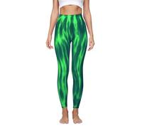 AMDOLE Pantalones de yoga deportivos para mujer, sin costuras, cintura alta, pantalones de fitness, pantalones de yoga, leggings deportivos para mujer, verde, L
