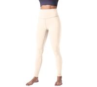 AMDOLE Pantalones de yoga para mujer, de color liso, informales, deportivos, con levantamiento de cadera, de alta elasticidad, pantalones de yoga oscuros, beige, S