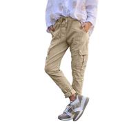 AMDOLE Pantalones Mujer 2023 Pantalones Casuales Frontera Ropa de Mujer Europea y Americana Temu Multi Bolsillo Cintura Elástica Ropa de Trabajo Pantalones Pantalones de Chándal Mujer Talla Corta