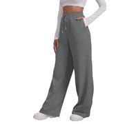 AMDOLE Pantalones Mujer Baggy Mujer Túnica Jogging Pantalones Jogger Pantalones de Deporte Cintura Alta Yoga Deporte Riñonera Brillante Pantalones Mujer Negro, gris, XL