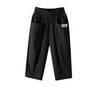 AMDOLE Pantalones para caminar para mujer, pantalones elásticos de lino y algodón, pantalones elásticos para la playa, pantalones de ocio, pantalones cortos de cosecha, pantalones de exterior para