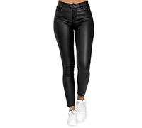 AMDOLE Pantalones para mujer Exam Out Leggings Fitness Pantalones de cintura alta Pantalones de botón sólido Pantalones Pantalones sexy Slim Pantalones Leggings Mujer, Negro , XXL