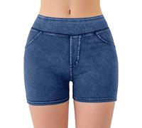 AMDOLE Pantalones vaqueros 7/8 para mujer, deporte, ocio, yoga, pantalones vaqueros para mujer, pantalones vaqueros para exteriores para mujer, azul oscuro, XXL