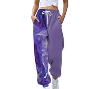 AMDOLE Pantalones vaqueros de pierna ancha para mujer, pantalones de yoga informales deportivos sueltos para mujer de primavera y verano europeos y americanos, Blanco, M