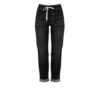 AMDOLE Pantalones vaqueros de primavera y otoño para mujer, pantalones harun sueltos, cintura suelta, pantalones rectos casuales salvajes, leggings para dos pollitos, Negro, L