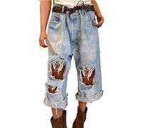 AMDOLE Pantalones vaqueros elásticos para mujer, modernos, versátiles, cómodos, informales, de corte recto para mujer, pantalones de exterior para mujer, BU1, L