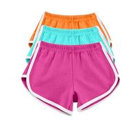 AMDOLE Paquete de 3 Pantalones Cortos de Algodón para Mujer - Verano, Entrenamiento, Gimnasio, Deporte, Yoga, Playa - Trajes de Baño Con Cintura