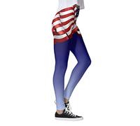 AMDOLE Running Color Estados Unidos Bandera Mujeres Americanas Pilates Polainas Pantalones Patrióticos para Yoga Pantalones de Yoga Delgados Medias Señoras, Blanco, L