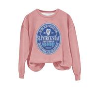 AMDOLE St.Day Go Irish Pride and Tradition Sudadera Casual Sudadera Retro Sudadera Casual Top Love Green Luck Leaf Print Top Jersey Asimétrico Mujer, Rosa., L