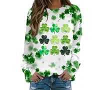 AMDOLE St Patricks Day Prints - Camiseta de manga larga con cuello redondo para mujer, AG., S