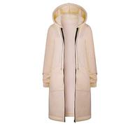 AMDOLE Sudadera con capucha para mujer, chaqueta larga de forro polar con cremallera completa, abrigos de moda para otoño e invierno, sudaderas de gran tamaño, con forro de piel sintética, ropa de