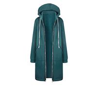 AMDOLE Sudadera con capucha para mujer, chaqueta larga de forro polar con cremallera completa, abrigos de moda para otoño e invierno, sudaderas de gran tamaño, con forro de piel sintética, ropa de