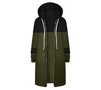 AMDOLE Sudadera con capucha para mujer, chaqueta larga de forro polar con cremallera completa, abrigos de moda para otoño e invierno, sudaderas de gran tamaño, con forro de piel sintética, ropa de