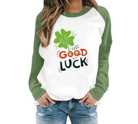 AMDOLE Sudadera informal de moda con estampado de Odonate y bloque de color para mujer, color blanco, café, S