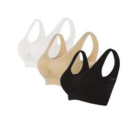 AMDOLE Sujetador deportivo con pechos grandes, sujetadores deportivos cómodos para mujer, sin costuras, sin costuras, sin costuras, sujetador de yoga para dormir, con almohadillas extraíbles