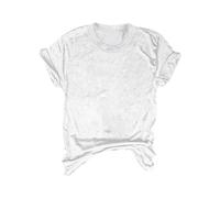 AMDOLE Tops Mujer Casual Letter Print Manga Corta Top Camiseta Elegante Tops Mujer, Blanco, L