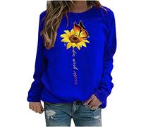 AMDOLE Tops Mujer Sexy Invierno Mujer Casual Tops Mujer Mariposa Estampado Sudadera Blusa Camiseta Suéter Tops para Mujer, azul, S