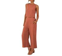 AMDOLE Traje de fútbol para mujer traje de moda cómodo chaleco y pantalones largos de color sólido conjunto superior traje Nicki, rojo, XL