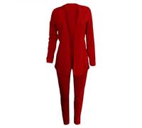 AMDOLE Traje de pantalón para mujer, traje informal de verano, de manga corta europea y americana, traje de dos piezas para mujer, pantalones elegantes, RD1., S