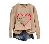 AMDOLE Traje de San Valentín para niñas y mangas largas Trajes de moda para mujeres 2024, caqui, L