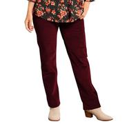 AMDOLE Vaqueros para mujer Moda Temperamento Personalidad Color sólido Cintura elástica Rayas Pierna recta Pantalones casuales Jeans Señoras Elástico, rojo, XXL