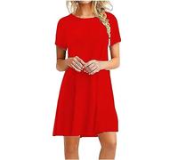 AMDOLE Vestido de mujer sin base para fiesta de damas- Vestido elegante para mujer, rojo, S