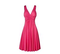 AMDOLE Vestido de noche para mujer, falda con cuello en V, delgada, talla de eslingas, vestido de cóctel retro para mujer, Rosa., XXL