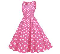 AMDOLE Vestidos de playa para mujer, estilo casual, sin mangas, para ama de casa, de los años 50, para fiesta de noche, vestido de graduación, vestido de talla grande para mujer, rosa, L