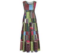 AMDOLE Vestidos de verano para mujer, vestido largo casual, cuello redondo, fiesta, vestido retro casual, vestido camiseta, largo hasta la rodilla, verde, XXXL