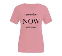 AMDOLE Yesterdays Now Tomorrow - Camiseta de manga corta para mujer, elegante, cuello redondo, multicolor, varias tallas, Rosa., 3XL