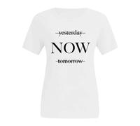 AMDOLE Yesterdays Now Tomorrow - Camiseta de manga corta para mujer, elegante, cuello redondo, multicolor, varias tallas, rojo, XL