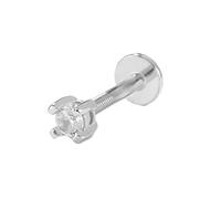 AMDXD 1er Ohrringe Silber Frauen Spirale 1.5/2/2.5/3MM Damen Ohrringe Echtsilber mit Weiß Zirkonia Damen Ohrstecker Silber 925 in Gold/Silber Farbe, Plata de ley 925, Circonia cúbica