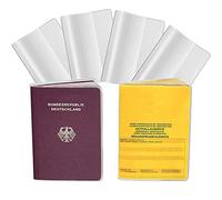 AMDXD 4 fundas para carnet de vacunación, 93 x 130 mm, funda protectora para carnet de vacunación, resistente al agua, suave, transparente, funda para carnet de vacunación