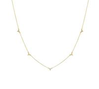 AMDXD 9K/14K/18K Gelbgold Halskette Damen Jugendstil Echtschmuck Anhänger Damenkette Klassiker mit Labor Erstellt Diamant Brillantschliff Weiß Kette Frau Geschenk Gold Au375/585/750, 38+5cm, Oro