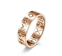 AMDXD Anillo de boda de acero inoxidable para hombre, anillo de boda, anillo de pareja, texto vikingo para hombres, plata, Acero inoxidable, Sin circonitas cúbicas