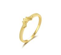AMDXD Anillo de boda de oro de 9 K/14 K, delicado clásico, corona para parejas, oro amarillo Au375/585, anillo de compromiso, joyas de oro real, talla 47-62, Oro amarillo de 9 quilates (375), Sin