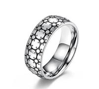 AMDXD Anillo de compromiso de acero inoxidable para hombre, alianzas de pareja con estrella para hombres, oro, Acero inoxidable, Sin circonitas cúbicas