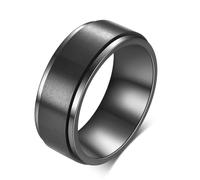 AMDXD Anillo de compromiso para hombre de 8 mm, con estera giratoria, anillo de compromiso para hombre y hombre, de acero inoxidable, personalizable, Acero inoxidable, Sin circonita
