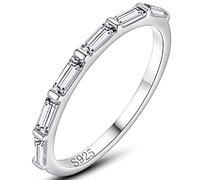 AMDXD Anillo mujer S925, anillo mujer junta de bambú anillos mujer, 20, Plata, Circonita.